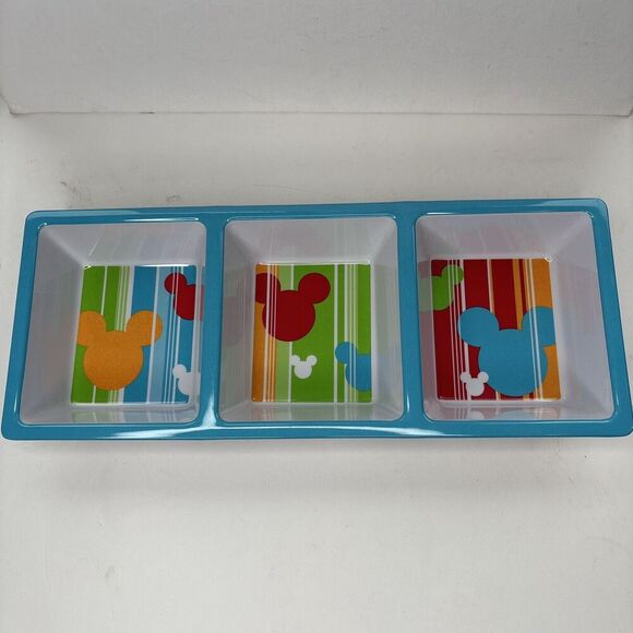 Disney Other - Disney Mickey Mouse Snack Serving Tray Divided Sections Multicolor Rectangle
